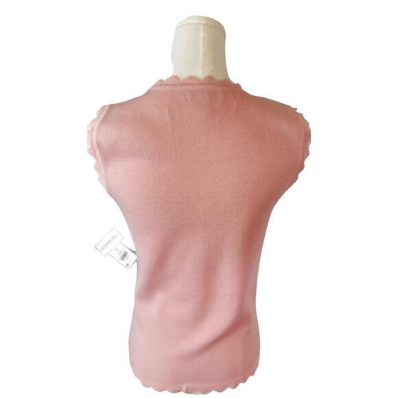 2/$30 NWT Bar III Size Small Pink Sleeveless Scallop Trim Top Polyester/Viscose - Picture 12 of 16